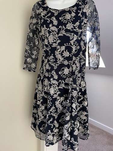 Monsoon navy line dress - line, &