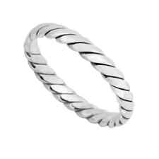 925 Sterling Silver 3mm Interwoven Unisex Friendship Ring size N