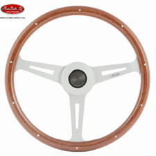 LUISI WOOD STEERING WHEEL RIVETED 370mm 14.55 inch LUISI CLASSIC MADE in ITALY