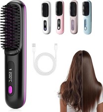 Glow Wave Heated Brush  LED Screen & USB Charging 3 Heat Settings for Short Hair