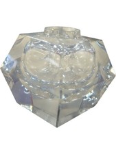 Vintage glass inkwell square - glass,