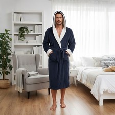 Mens Bathrobe Soft Plush
