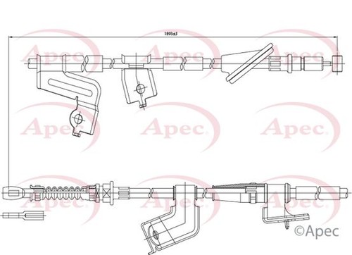 Apec handbrake cable right - handbrake,
