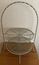 Shabby Chic Beige 2 Tier Metal Cake Stand