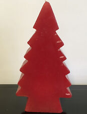 Large Chunky Red Christmas Tree Shaped Candle