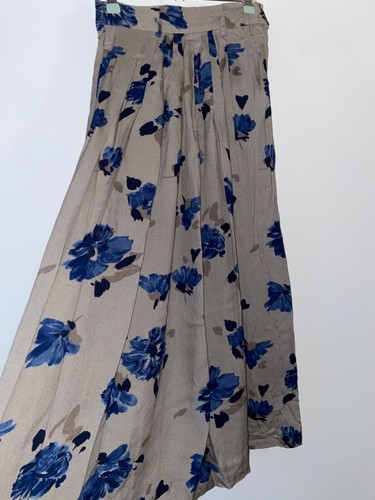 Long skirt floral brown - skirt, blue