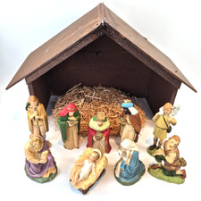 Vintage Nativity Scene Hong Kong Jesus Christmas Decoration Manger Plaster