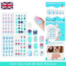 Pcs cute blue press on - 96,
