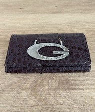 Purple vintage Y2K animal croc wallet purse with oversized diamanté gem G