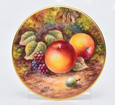 Royal Worcester Hand Painted FRUIT Miniature Plate/Pin Dish - Signed J Skerrett
