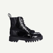 Kickers Womens Black Leather