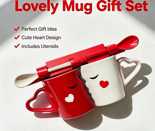 Ceramic red white heart - ceramic,