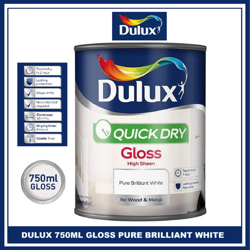 Dulux quick dry gloss 750ml - dulux,