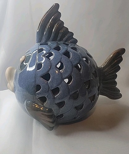 Vintage blue ceramic puffer - vintage,