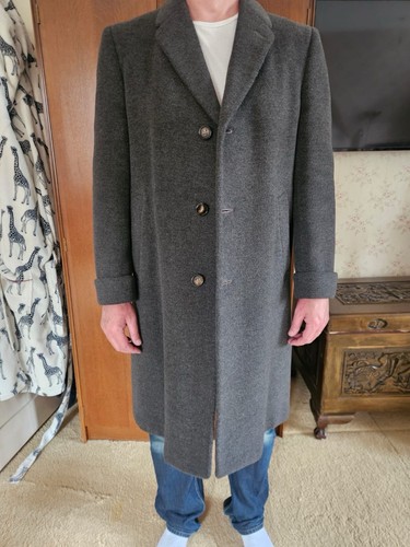 Crombie grey wool coat vintage - crombie,
