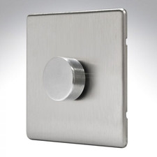 MK Aspect Brushed Steel 1 Gang