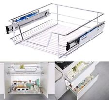 Pull Out Wire Basket Storage Drawer for Kitchen Cupboard Larder Soft Close UK