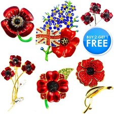 RED PIN BROOCH BADGE TULIP