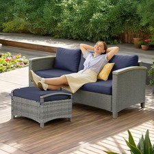 2Piece In/Outdoor Gray Rattan