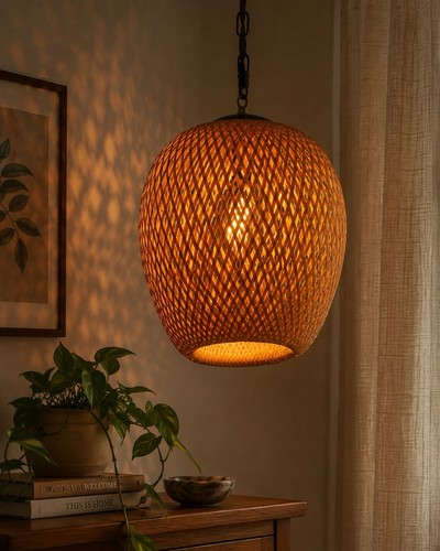 Vintage woven bamboo swag - bamboo,