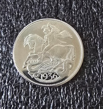 1936 EDWARD VIII GEORGE AND DRAGON Retro Pattern Silver Proof Coin Milled Edge