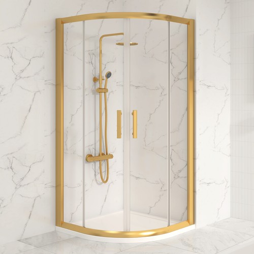 Brushed brass quadrant shower - brushed,