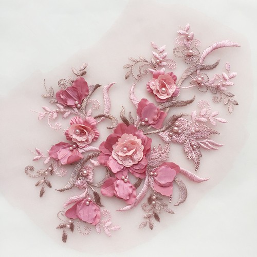 Blossom lace applique - 3d,