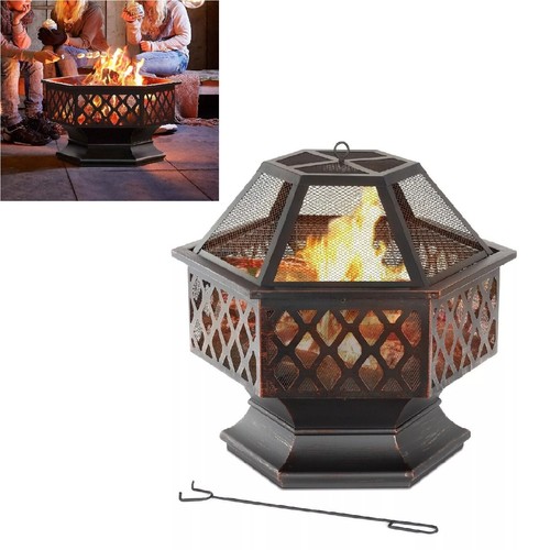 Hexagonal fire pit bbq - pit,