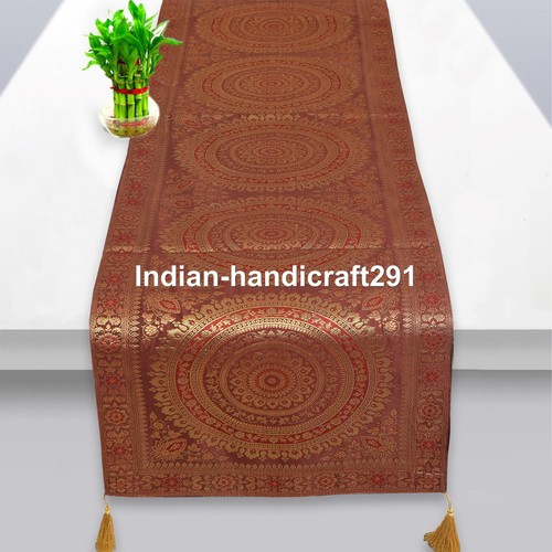 Indian brocade silk table - indian,