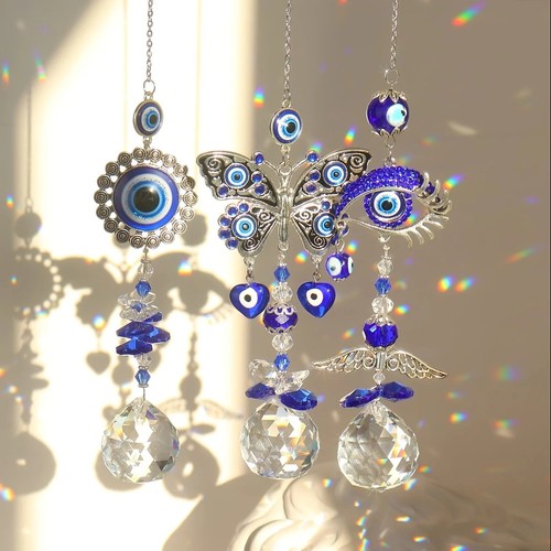 Evil eye crystal suncatcher - crystal,