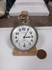 Working Antique 1918 Illinois Bunn Special Railroad Grade 16s Pocket Watch