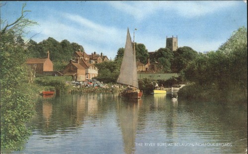 Vintage salmon postcard river - vintage,