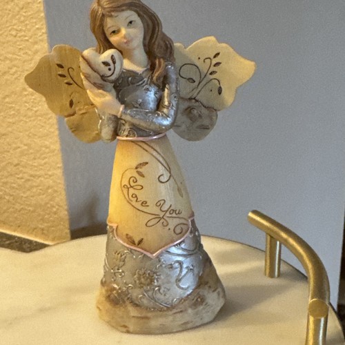Resin angel figurine holding - figurine,