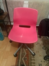 Desk Chair Swivel Contemporary Design Plastic Neon Pink And White