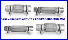 EXHAUST FLEXI PIPE JOINT TUBE REPAIR + CLAMPS - 38/42/45/48/51/57/60/63/76 MM ID