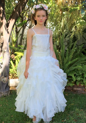 Organza pleated ruffled flower - organza,