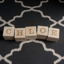 Personalised wooden letter blocks. ABC bricks Nursery room shelf decoartion