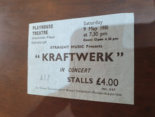 kraftwerk original edinburgh playhouse concert ticket stub 9.5.81  ralf hutter