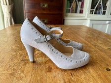 CLARKS GREY LEATHER HIGH HEELS
