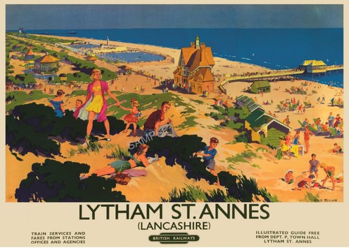 Vintage railway poster lytham - vintage,