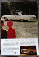 1964 Cadillac coupe white car color photo vintage print ad