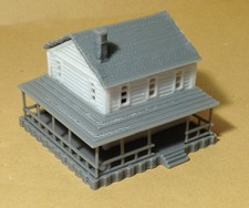 Outland Models Train Railway Layout Country 2-Story House White N Gauge 1:160