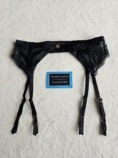 NEW EX M*S ROSE THEMED,  LUXURIOUS SILK + FRENCH LACE SUSPENDER BELT SIZE 8 