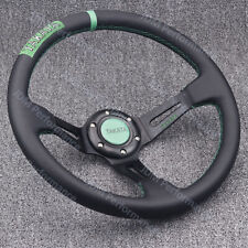 TAKATA 350mm/14'' Black Deep Dish Leather Racing Drift Sport Steering Wheel