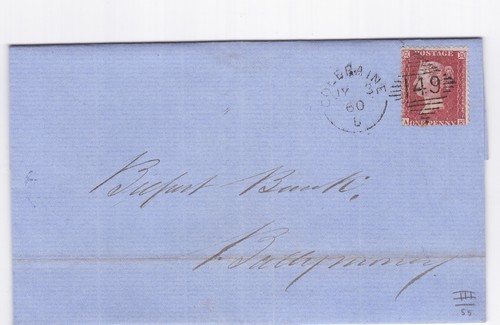 1860 fine penny red - fine,