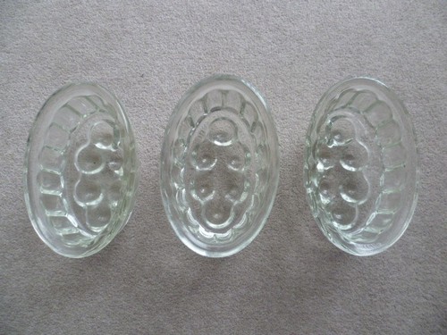 Vintage glass jelly molds oval - glass,