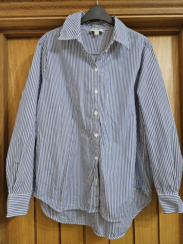Cos white navy stripe blouse
