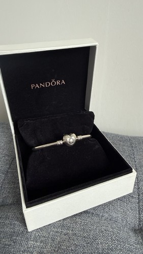 Pandora silver charm bangle - silver,