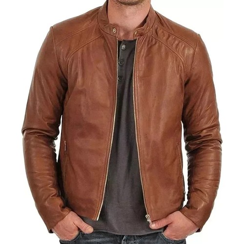 Mens leather brown - brown, slim