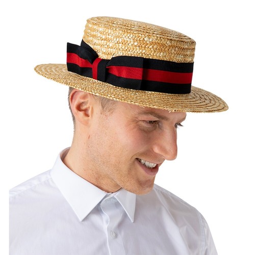 Deluxe straw boater hat school - straw,